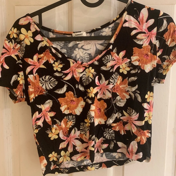 NWOT Garage Floral Crop Top - Picture 1 of 2